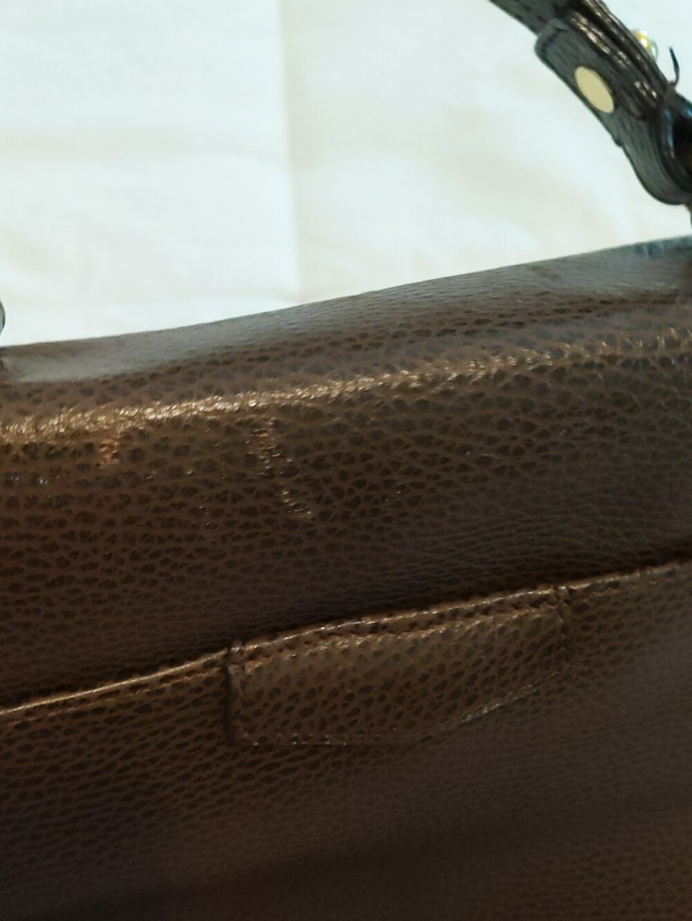 Brahmin Andrea Pebbled Leather Work Bag | Brown Leather Laptop Bag | - Picture 6 of 9